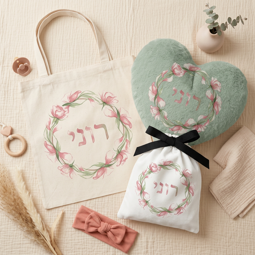 זר ורדים אביבי עם שם