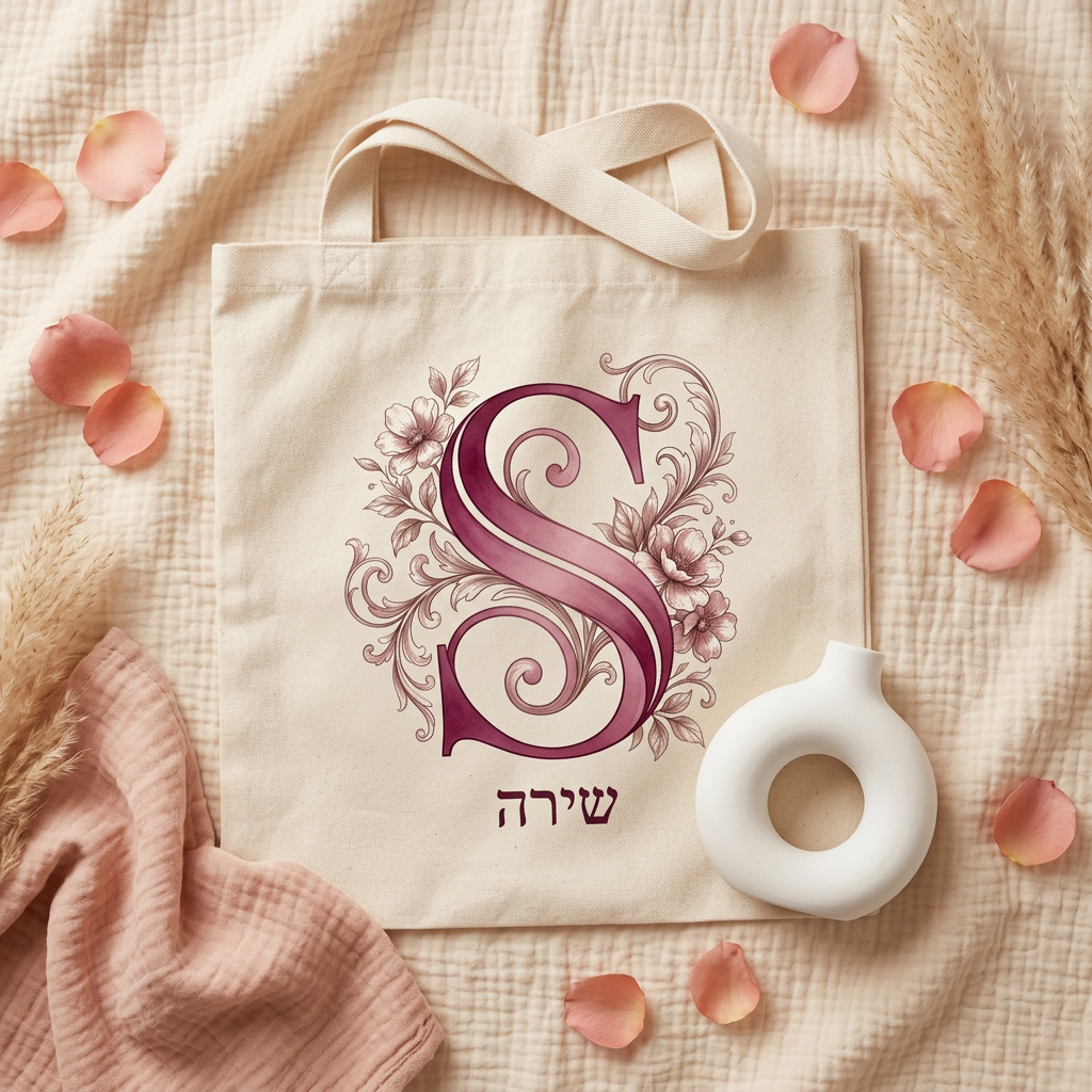 מונוגרמה שלובת לבבות — תצוגת lifestyle